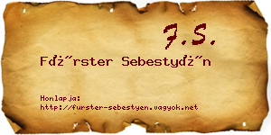 Fürster Sebestyén névjegykártya